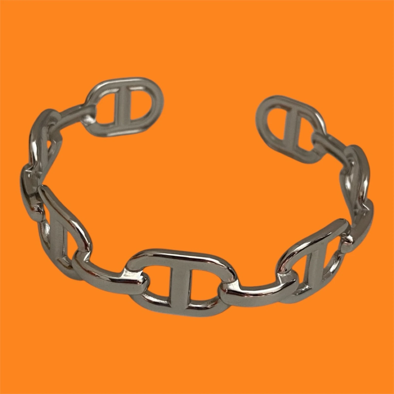 Jonc maille marine argenté 